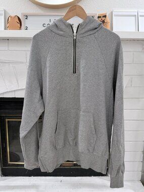 Vintage Fear of God FOG Pacsun Heather Grey Half Zip Pullover Hoodie Col.2